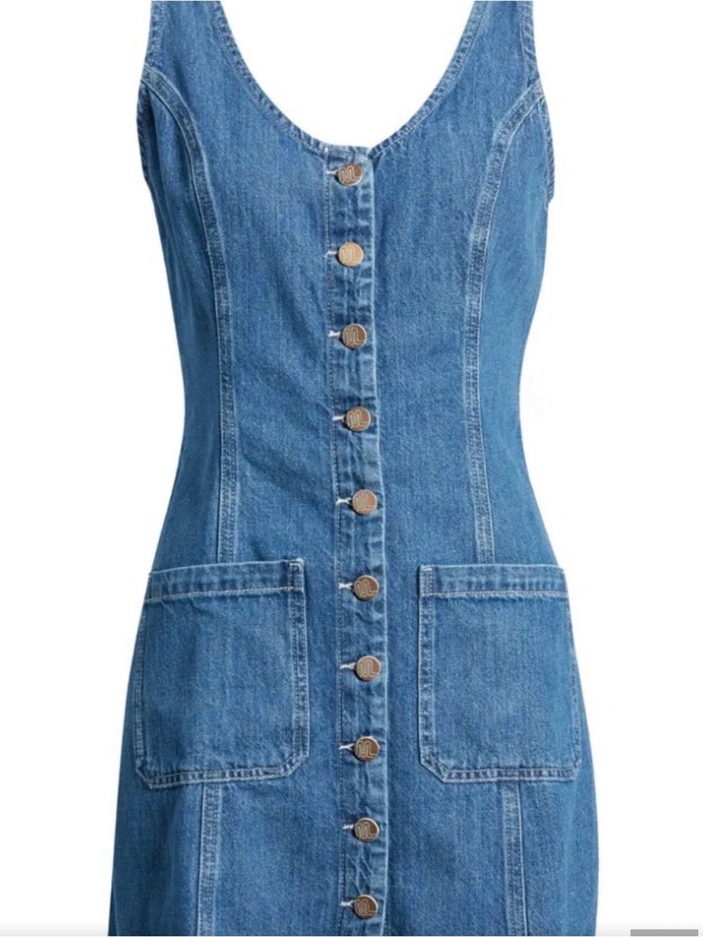 Marine Layer Daisy Mini Denim Button-Front 100% Cotton size XS Pockets - Picture 5 of 15
